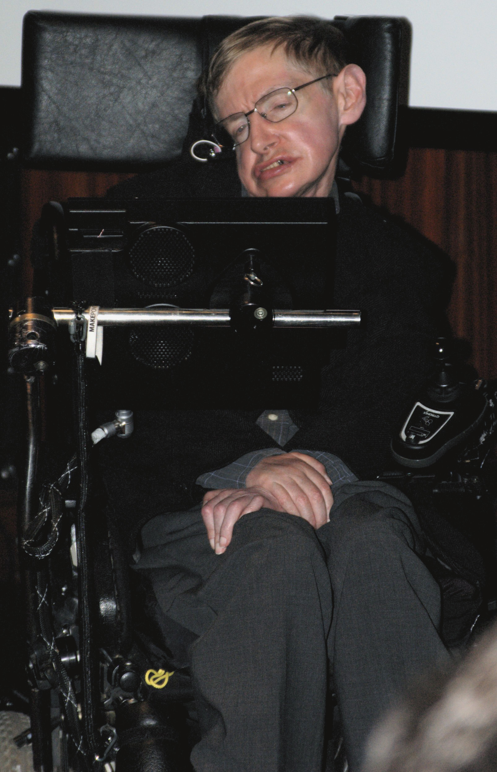 Imagem de referência de Stephen Hawking, descrito nos dados abertos como físico teórico, cosmólogo e autor inglês (1942–2018)