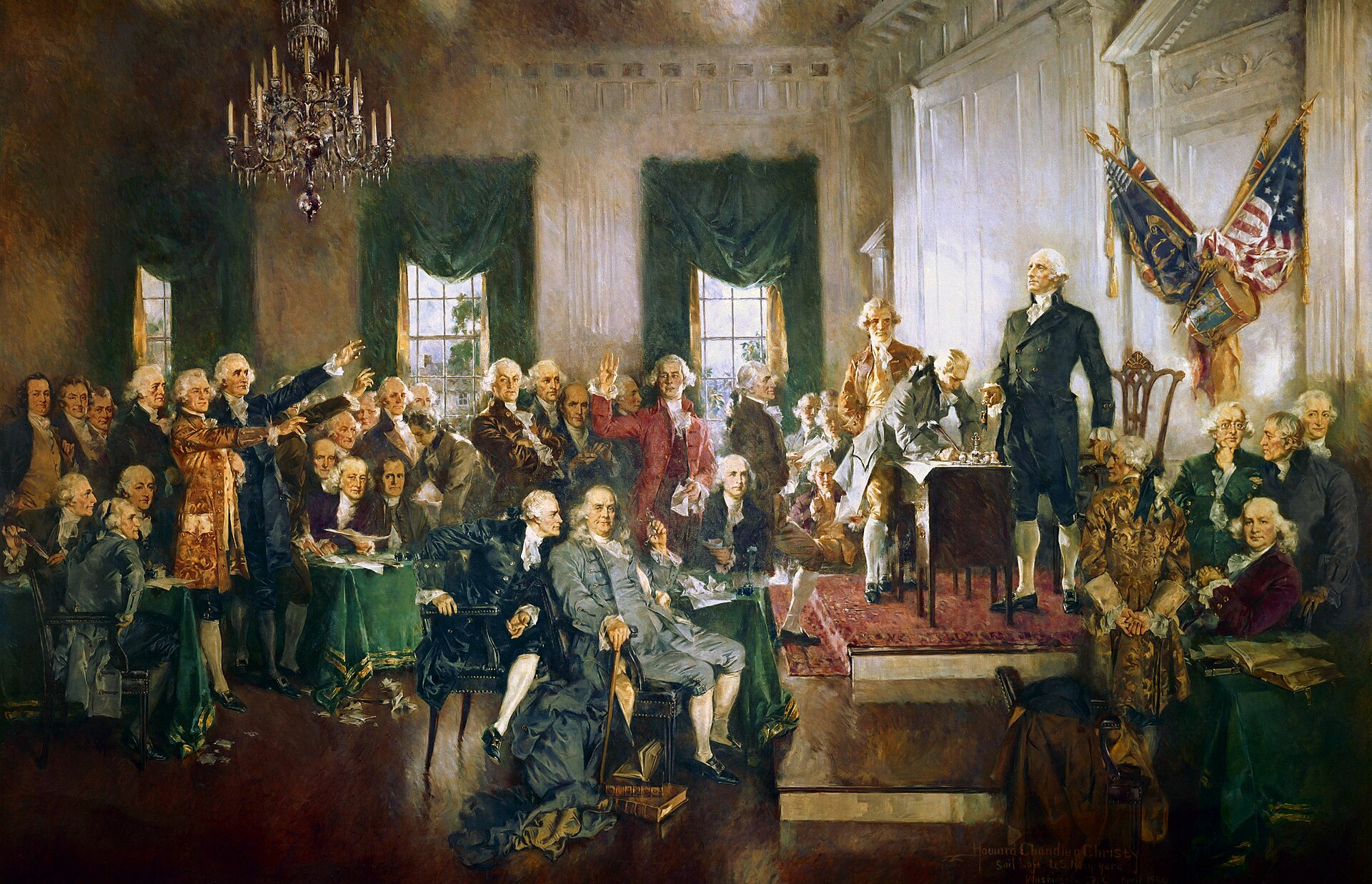 Imagem de referência de Convenção de Filadélfia, descrito nos dados abertos como reunião de delegados estaduais dos EUA em que a Constituição norte-americana foi redigida