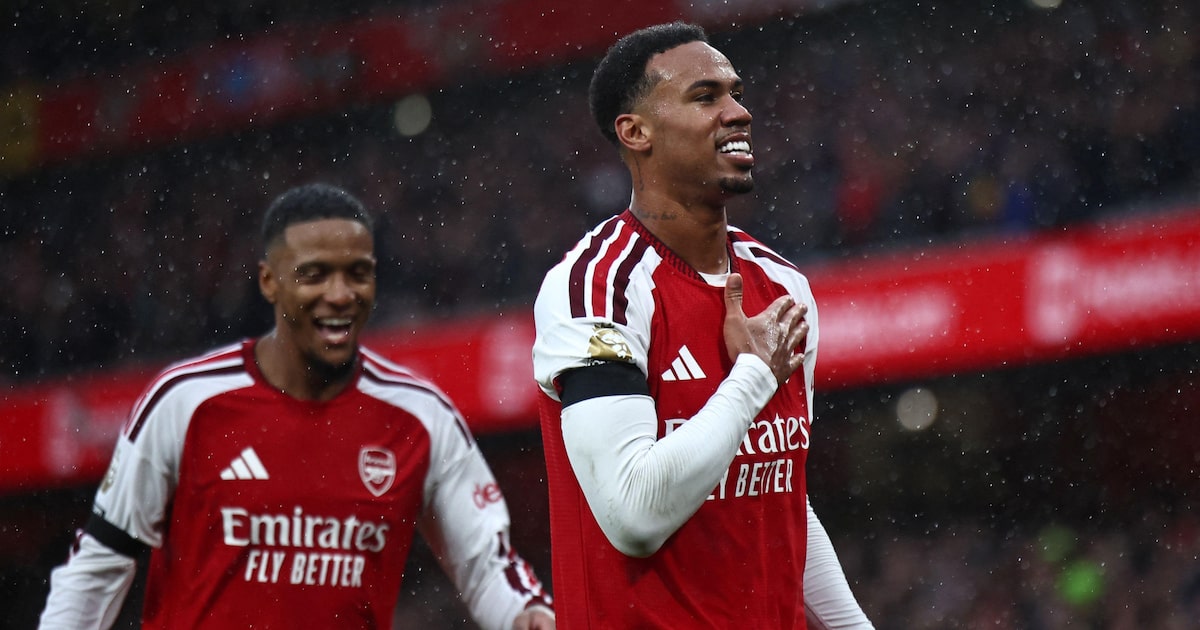 Com gol de Gabriel Magalhães, Arsenal vence o Everton e encosta na liderança da Premier League