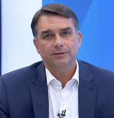 Flávio Bolsonaro durante sabatina da Globo Foto: Reprodução/TV Globo