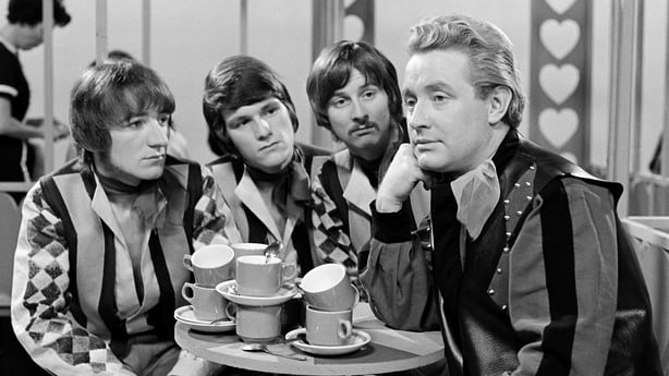 The Emmet Spiceland with actor Bill Golding (right) in a scene from the RTÉ Christmas pantomime The True Story of Red Riding Hood in Studio One on 20 November 1968