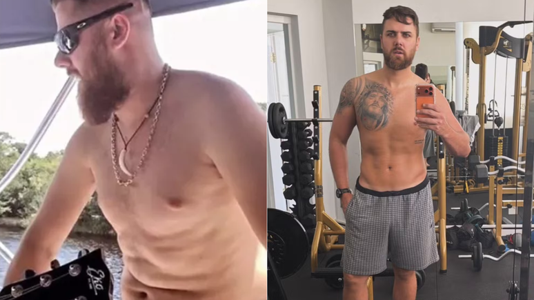 Zé Neto exibe corpo sarado após treino na academia; veja o antes e depois