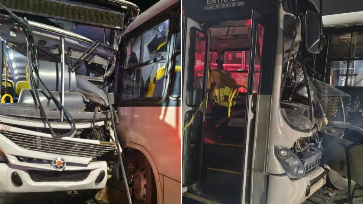 Batida entre ônibus deixa seis feridos no centro de São João del-Rei (MG)