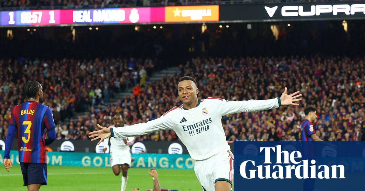 Mbappé garante duplamente a vitória tardia do Real Madrid contra o Barcelona após o empate de Raphinha